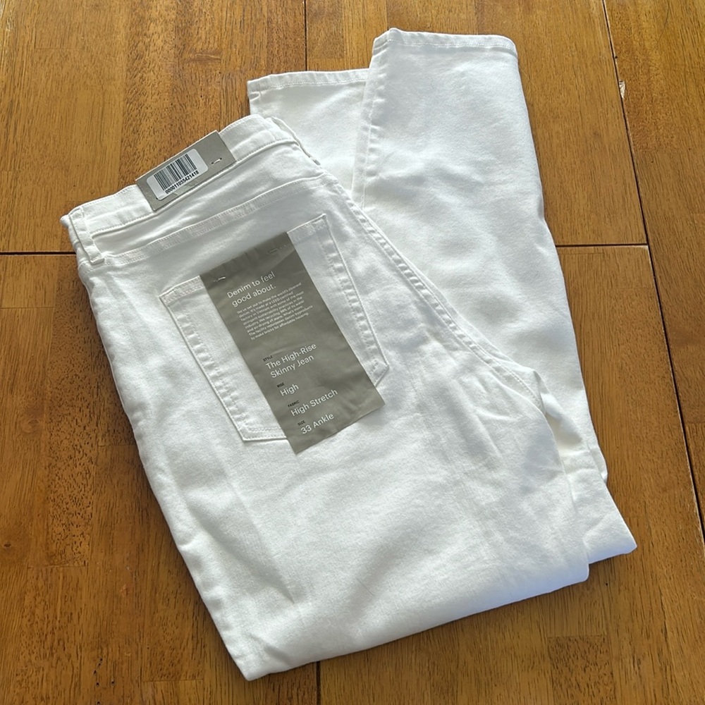NWT Everlane White High-Rise Skinny Jeans - 33